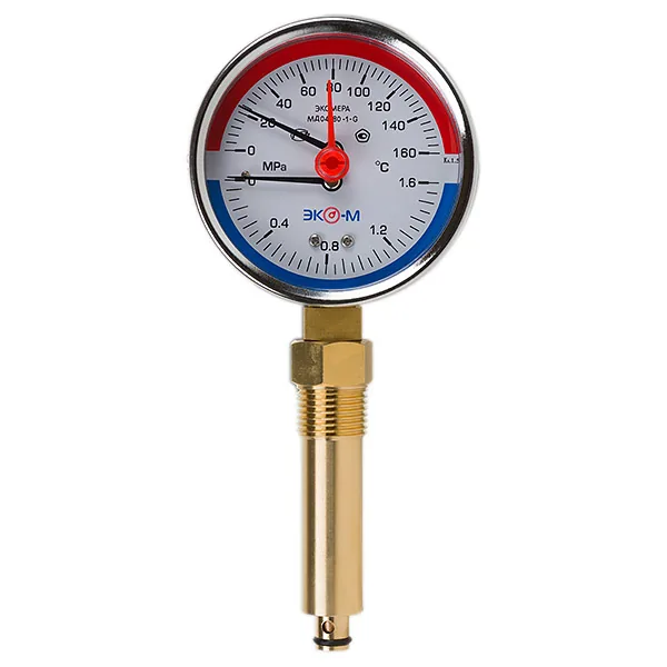 Термоманометр Экомера МД04-80 0...1.6 МПа 0...160 °С G1\4 L=60