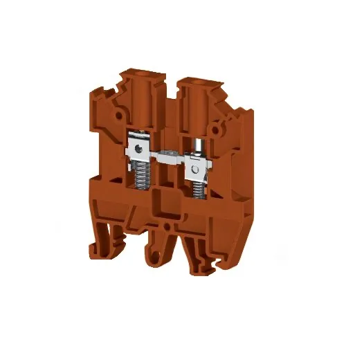 Винтовой клеммник на DIN-рейку с пружиной 4 мм.кв. коричневый KLEMSAN AVK-Y4 304508