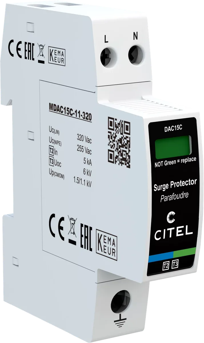 Устройство защиты от импульсных перенапряжений Citel DAC15C-11-320 (821620311), тип 2 (или 3)