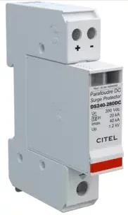 Устройство защиты от импульсных перенапряжений Citel DS240-280DC (310501), 2-полюсный, защита сети 280В постоянного тока