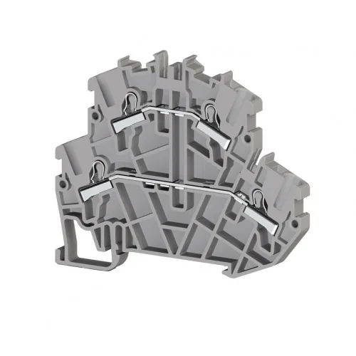 Клеммник пружинный быстрозажимной Push in, 2,5 мм.кв. серый KLEMSAN PYK2,5-2F 307179