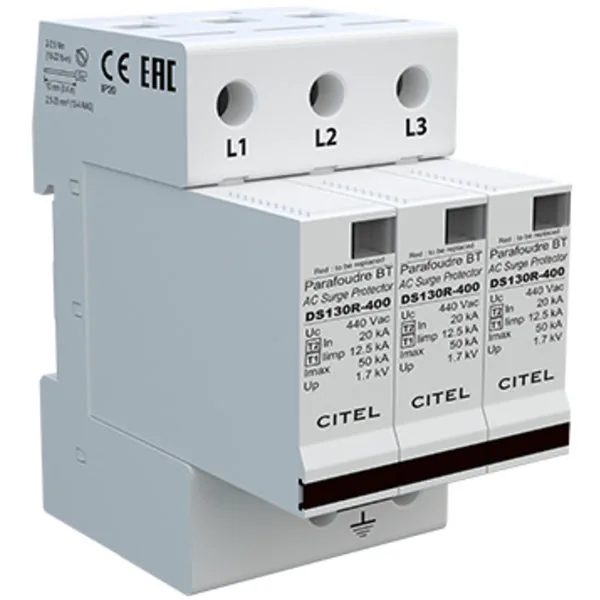 Устройство защиты от импульсных перенапряжений Citel DS133R-400 (571403), тип 1+2