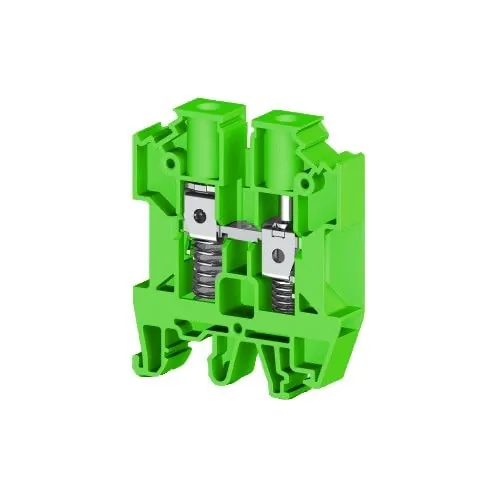 Винтовой клеммник на DIN-рейку с пружиной 10 мм.кв. зелёный KLEMSAN AVK-Y10 304522