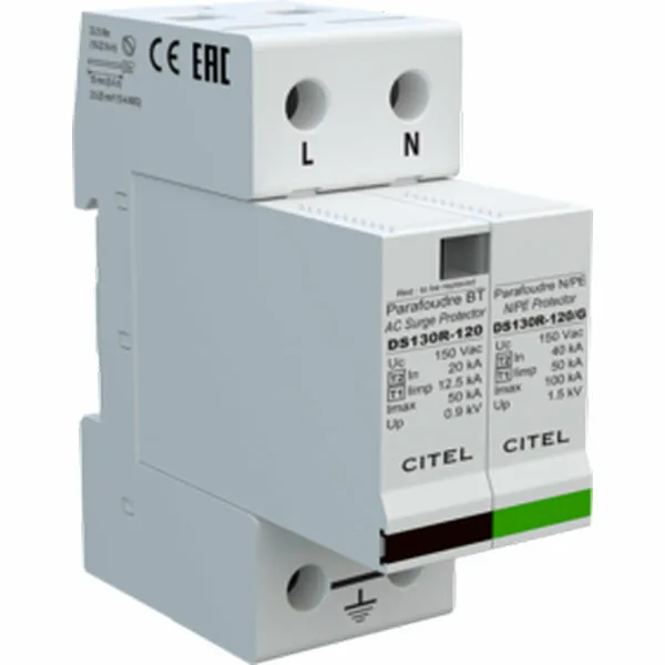 Устройство защиты от импульсных перенапряжений Citel DS132R-120/G (571622), тип 1+2