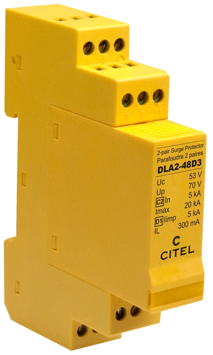 Устройство защиты от импульсных перенапряжений Citel DLA2-48D3 (640312), 1 пара, сети ISDN-T0, линия 48В