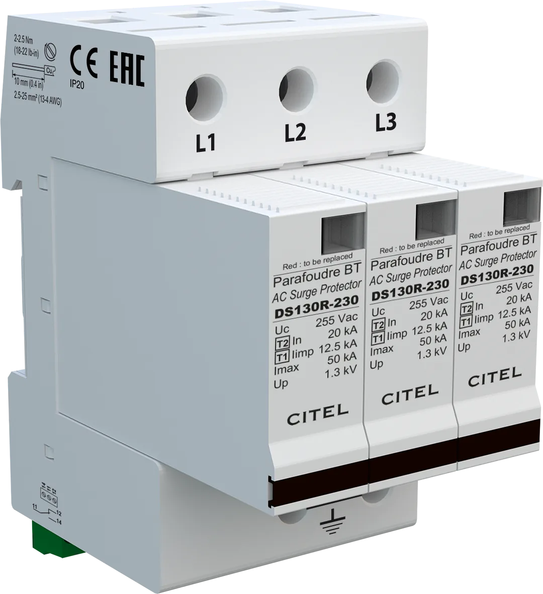 Устройство защиты от импульсных перенапряжений Citel DS133RS-230 (571513), тип 1+2