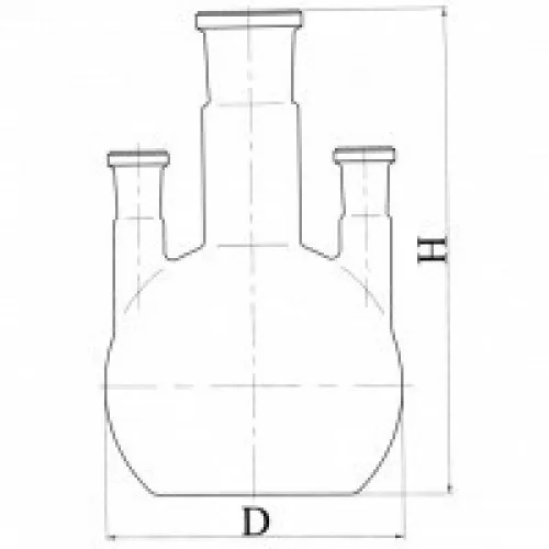 Колба Химлаборприбор ПГП-3-2000-29/32-29/32-14/23 эскиз 2-806