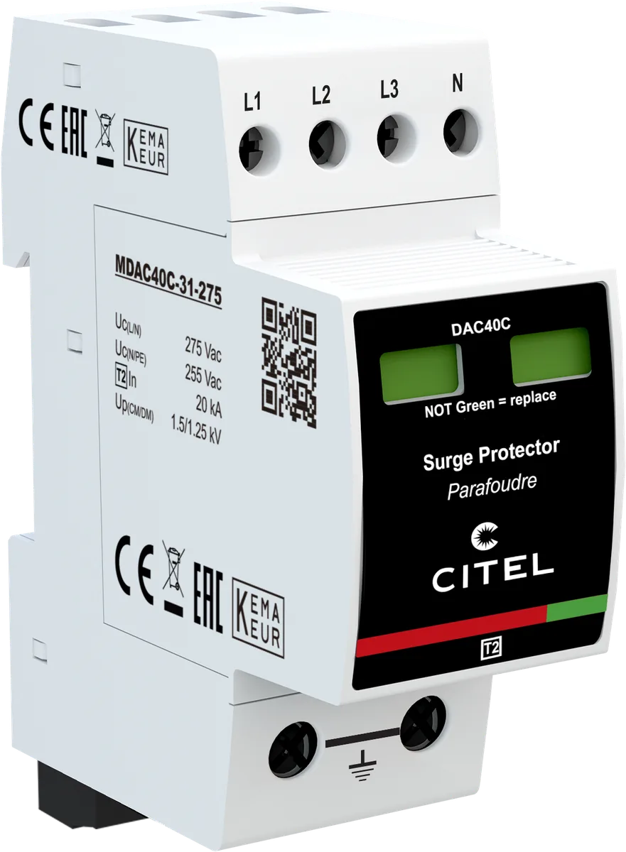 Устройство защиты от импульсных перенапряжений Citel DAC40CS-31-275 (821520222), тип 2